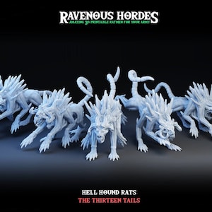 Hell Hound Rats | Ratmen Ratfolk | Dire Rat | Evil Rat | Unpainted Resin Model 32mm scale Wargaming D&D Role play Fantasy Ratmen Miniature