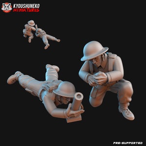 WW2 British Army Light Mortar Team | Tabletop Wargames Historical British Military Soldiers Army WW2 Miniature | World War 2 Wargaming