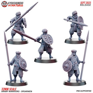 Araby Warriors Spearmen - Yokai Kensei Test of Honour Feudal Wargaming Minis for Tabletop Games - Kyoushuneko Miniatures