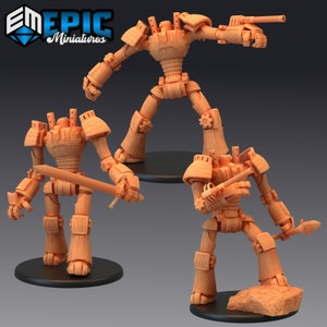 Wood Construct | 28mm scale Dungeons and Dragons Miniatures for Tabletop Gaming | Wargaming Fantasy Miniatures | 3d printed | Wooden Robot