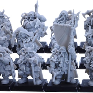 Fantasy Dwarf Rangers Miniatures – 10 Dwarf Army Figures | 32mm Scale Wargaming and RPG Models | Highlands Miniatures Licensed