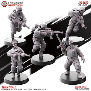 Falcon Infantry Soldiers | WW2 Historical Wargaming Miniatures  | Tabletop Wargames Figures | Weird War Kyoushuneko Miniatures