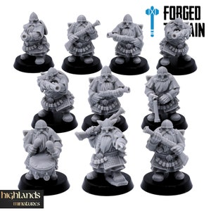 Dwarf Marksmen, Sons of Ymir, Highlands Miniatures, Dwarfs Hand Cannon Tabletop Games Wargaming Dwarven Army Miniatures D&D Dwarves Figures