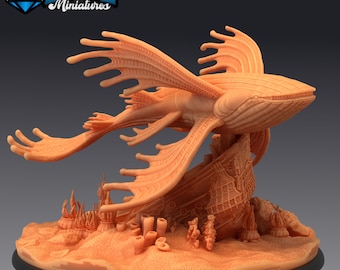 Sacred Whale | 28mm scale Dungeons and Dragons Miniatures for Tabletop Gaming | Wargaming Fantasy Miniatures | 3d printed | Sea Creature