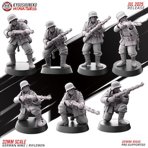 Riflemen Solders | WW2 Historical Wargaming Miniatures  | Tabletop Wargames Figures | Weird War Kyoushuneko Miniatures