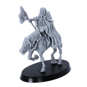 Necromancer on Horseback – 32mm Scale Fantasy Miniature | Highlands Miniatures | Resin Rider, Horse & Base | DnD, RPG, Wargaming Model