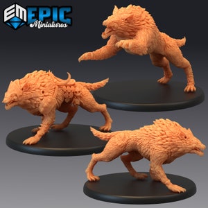 Warg | 28mm scale Dungeons and Dragons Miniatures for Tabletop Gaming | Wargaming Fantasy Miniatures | 3d printed | Dire Wolf Beast