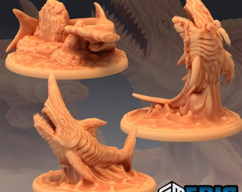 Sharks | 28mm scale Dungeons and Dragons Miniatures for Tabletop Gaming | Wargaming Fantasy Miniatures | 3d printed | Sea Monster