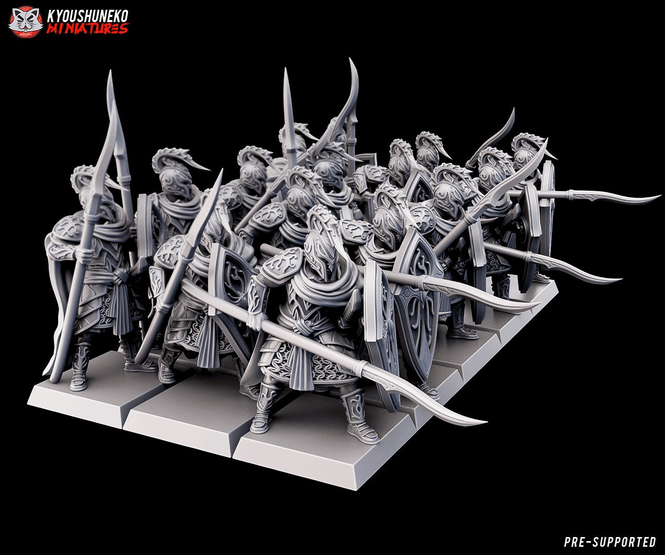 Elf Warrior With Spear and Shield Unit | Tabletop RPG D&D Elf Warrior With Spear and Shield Unit | Tabletop RPG D&D