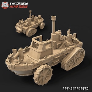 Dwarf Steam Tank with 3 crews | Dwarf Vehicle | Dwarf War Machine | Tabletop DnD RPG Wargames Fantasy Dwarf Miniatures | Kyoushuneko