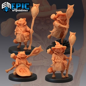 Tabaxi White Cat Sorcerer | 28mm scale Dungeons and Dragons Miniatures for Tabletop Gaming | 3d printed Wizard Wargaming Fantasy Miniatures