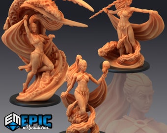 Marid | 28mm scale Dungeons and Dragons Miniatures for Tabletop Gaming | Wargaming Fantasy Miniatures | 3d printed | Evil Sea Creature