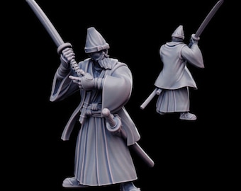 Kyoushuneko Miniatures Nippon x1 Japanese Kensai Sword Master | 15mm-32mm scale | Wargaming Fantasy Historical Japanese WW2 Miniature