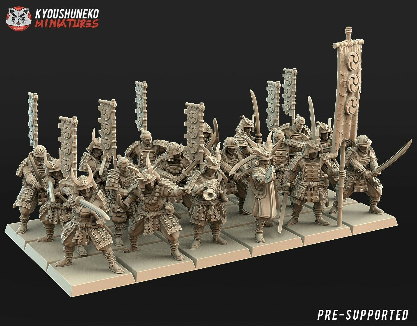 Japanese Samurai Swordsmen Unit 18x | Kyoushuneko Miniatures