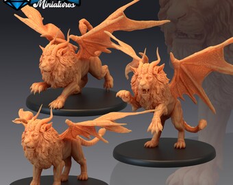 Manticore | Legendary Creature Beast | 28mm scale Dungeons and Dragons Miniatures for Tabletop Gaming | Wargaming Fantasy Miniatures