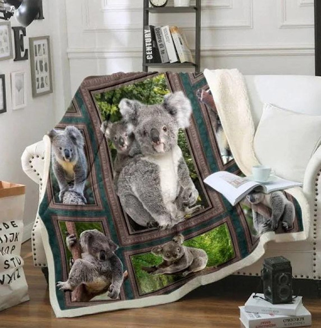 Cute Koala Fleece Blanket Sherpa Blanket Gift for Koala Etsy