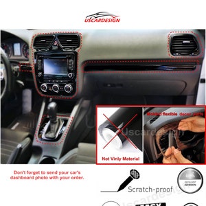 Full Interior Styling Set For VW Scirocco, Dashboard Cover, Door Decors, Volkswagen Accessories, Shifter Knob, Carbon Fiber, Sirocco Parts, image 1