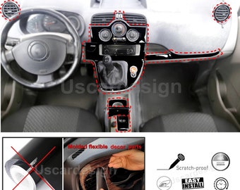 Ensemble de style intérieur pour Renault Kangoo (2007-2021) (tableau de bord + portes), couverture de tableau de bord, accessoires de console de voiture, revêtement,