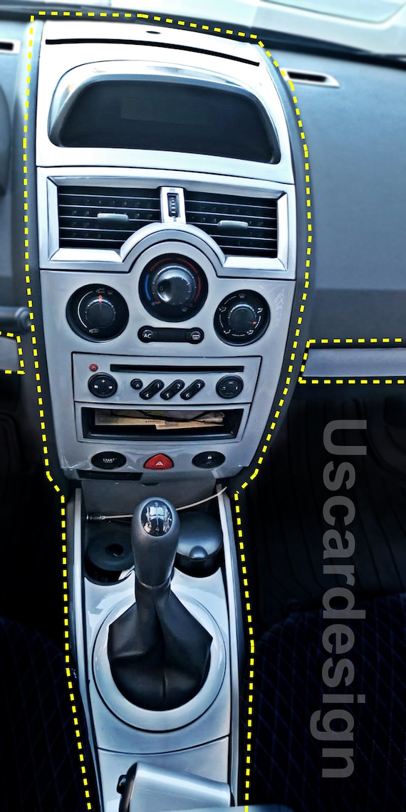 For Renault Megane 2 Customized Full doors Dashboard Decor Frames Piano  Black / Carbon Fiber / Glossy Silver / Glossy Red / Wood 