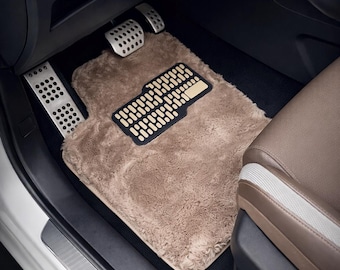 Ultraluxe vegan schapenvacht autovloermatten voor premium sport-SUV's | Hoogpolig comfort | Handgemaakte, op maat gegoten exacte pasvorm