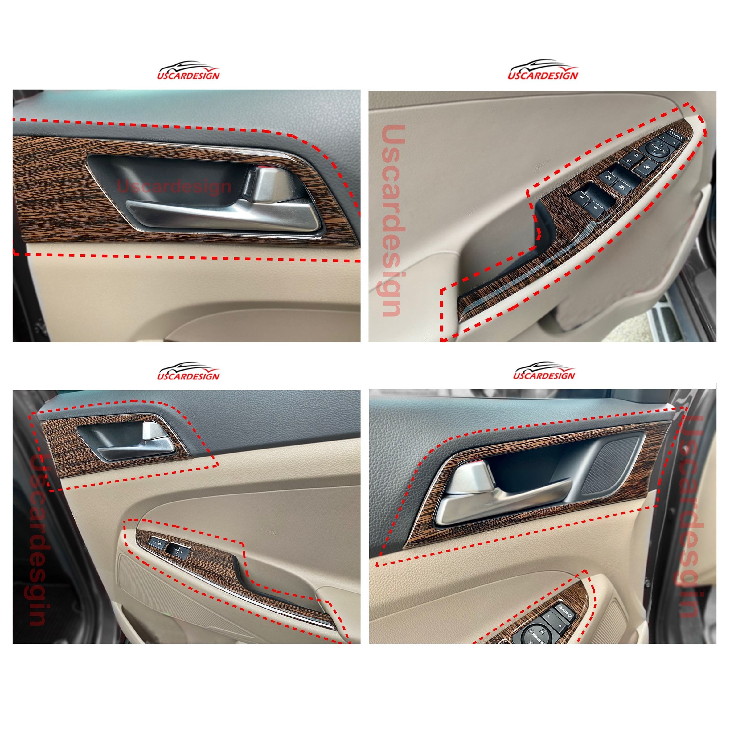 For 2015 2020 Hyundai Tucson Door Trim Decors, Car Accessorie