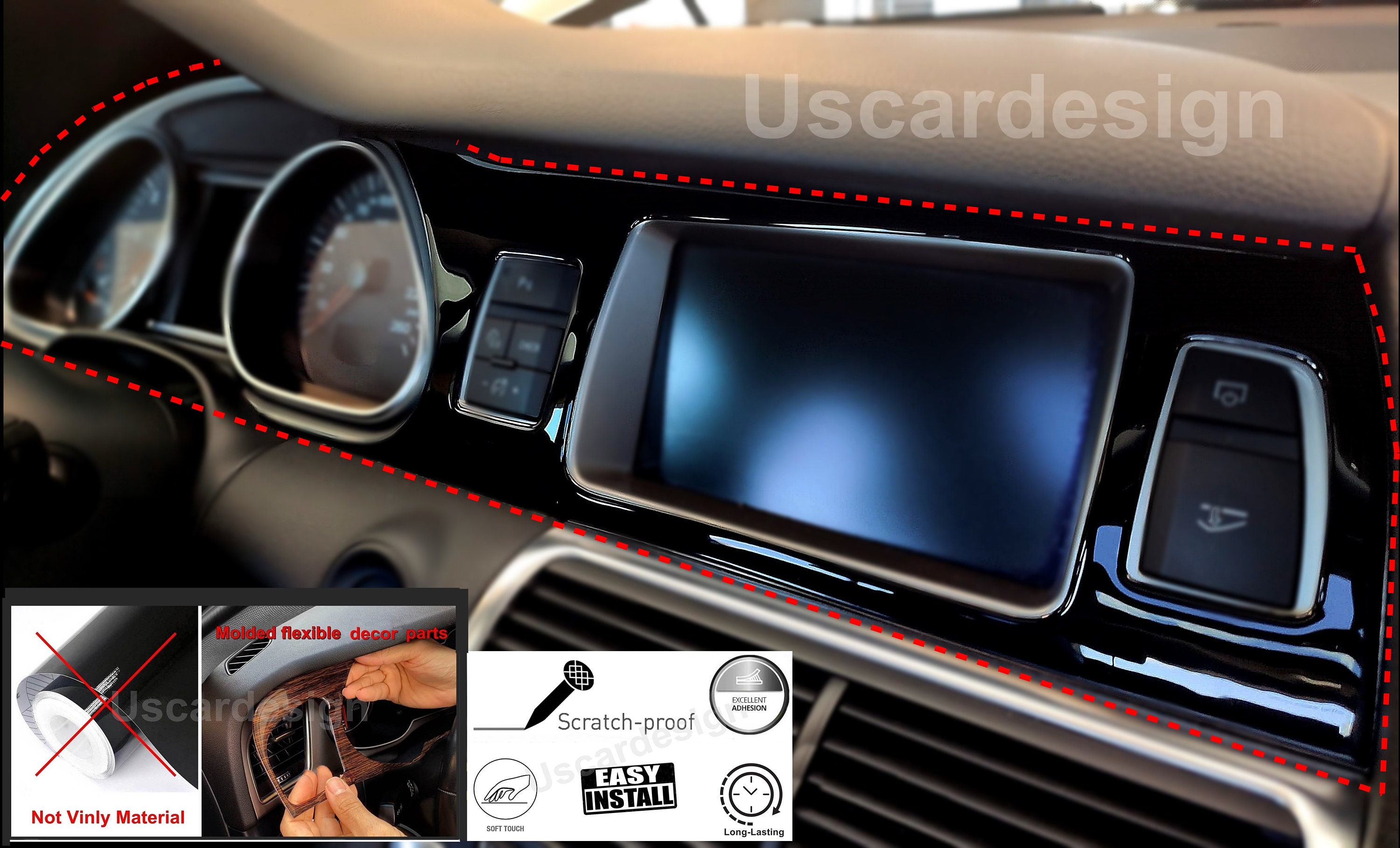 Décor de tableau de bord pour VW Golf 5 / Jetta MK5 2003-2008 Accessoires  de console, revêtement d'habillage, style de voiture, design d'intérieur  automobile, piano noir -  France