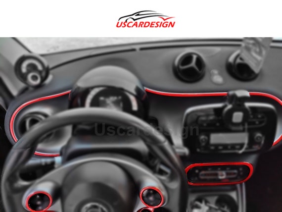 Auto ABS Kunststoff Carbon Stil Dekorative Schutzhülle für Mercedes Smart  453 Fortwo Forfour Interieur Modifikation Zubehör - Automotive Interieur