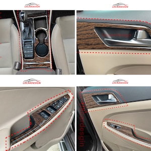 For 2015 - 2020 Tucson Full (Dashboard + Doors) Frame Decor Set, Trim Accessorie, Piano Black, Dash Cover