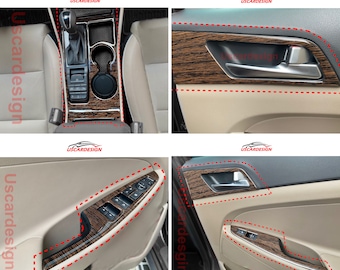 For 2015 - 2020 Hyundai Tucson Full (Dashboard + Doors) Frame Decor Set, Trim Accessorie, Piano Black, Dash Cover