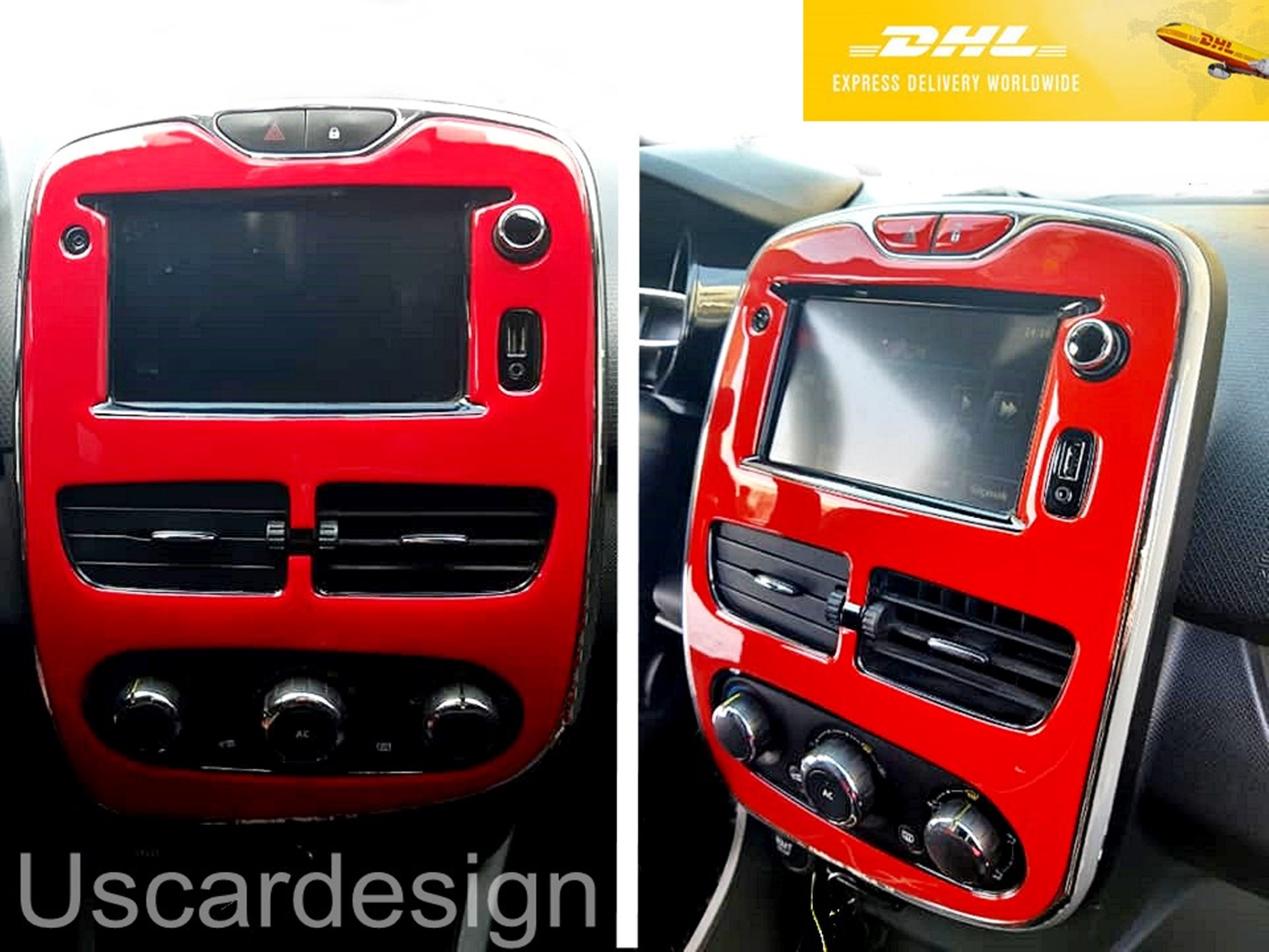 For Renault Clio 4, Dashboard Kit, Interior Decor, Coating, Cover, Car  Accessories, Piano Black / Carbon Fiber / Glossy Silver / Glossy Red 