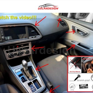 For Leon (2012-2020) (Full Decor Set)  Interior Trim Accessorie, Dashboard Cover, Door Handle, Shifter Gear, Console