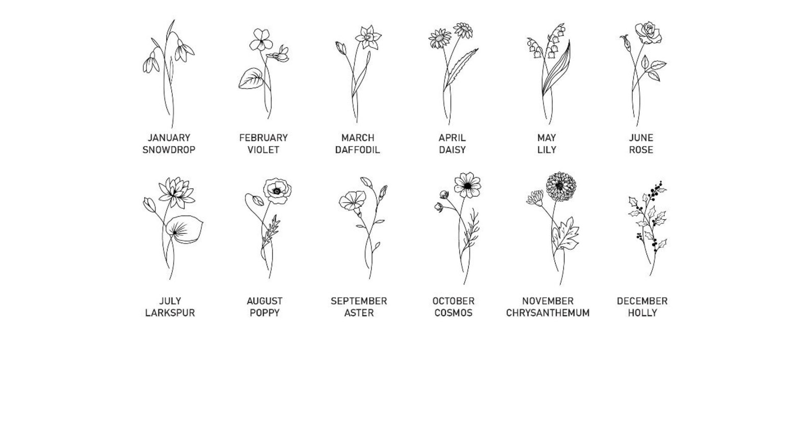 Birth Flower Birthstone July Birth Flower Necklace July Etsy