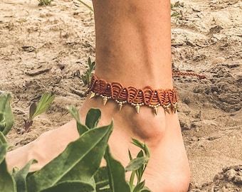 Makramee-Fußkettchen – Sommer-Fußkettchen – Makramee-Halsband – Sommerschmuck – Hippie-Fußkettchen – Boho-Fußkettchen – bunte Fußkettchen – Fußkettchen für Frauen im Boho-Stil