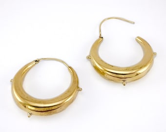 Boucles d’oreilles Chunky Brass Hoop - boucles d’oreilles gitanes - boucles d’oreilles ethniques en laiton - boucles d’oreilles tribales - boucles d’oreilles boho - boucles d’oreilles rustiques - boucles d’oreilles de déclaration