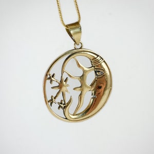 Sun & Moon Brass Pendant