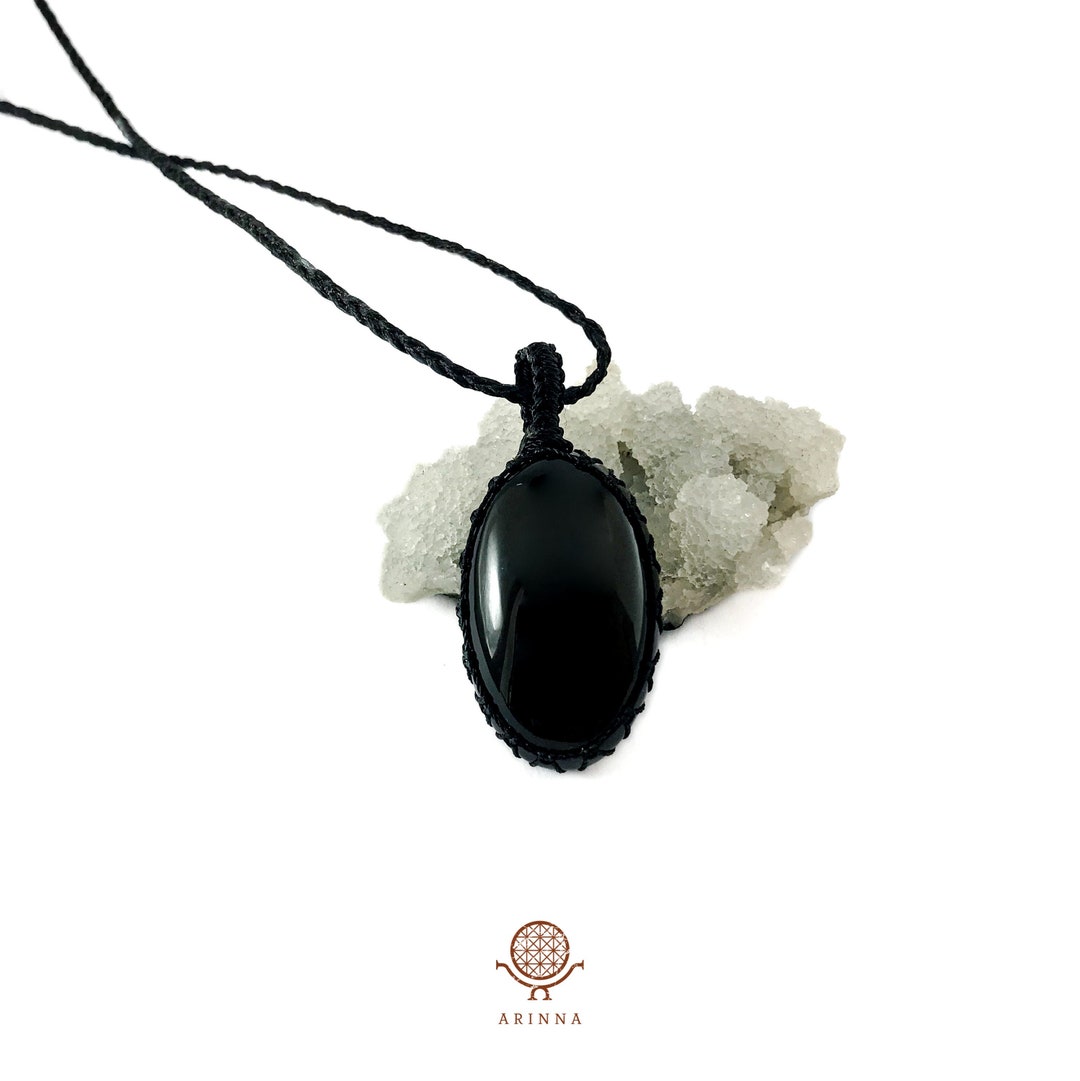 Rainbow Obsidian Necklace Obsidian Crystal Necklace Etsy