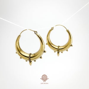 Chunky Brass Hoop Earrings - spike earrings - cool earrings - chunky hoops - boho earrings - small hoop earrings - large hoop earrings -