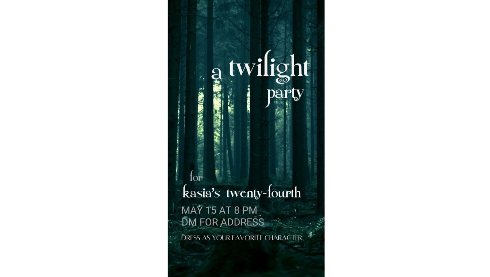 Digital Invite for Twilight Party