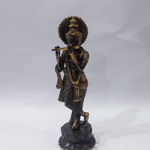 Krishna Statue, Krishna Sculpture, Hindu God, Vintage Bronze Krishna, Hare Krishna