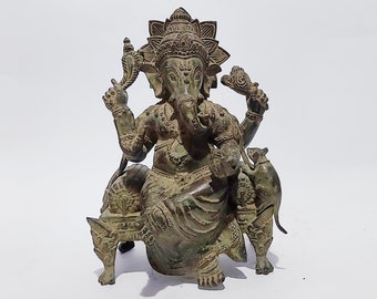 Statua antica di Ganesh, statua di Lord Ganesh, scultura ganesh, dio indù, dio elefante