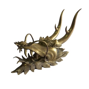 Bronze Dragon Head Sculpture 16&quot; , Abstract Dragon Head Sculpture , Chinese Dragon , Exquisite Sculpture , Business Gift , Home Decoration