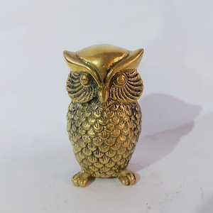 Owl Statue , Owl Sculpture , Animal Lover , Small Owl , Vintage Bronze Owl