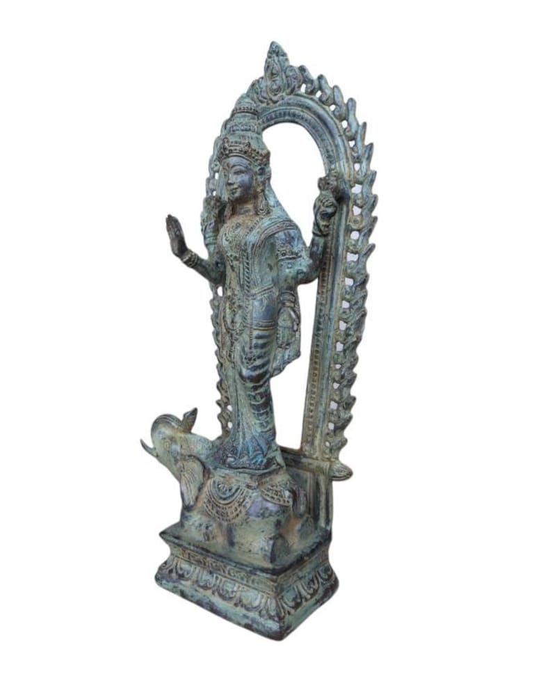 Goddess Lakshmi Statue , Lakshmi Sculpture , Vintage Bronze Lakshmi
