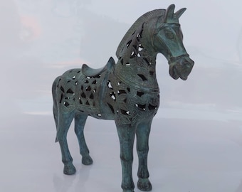ブロンズ製ギリシャ馬像 - 古代抽象彫刻の馬の置物 - 動物アートギフト