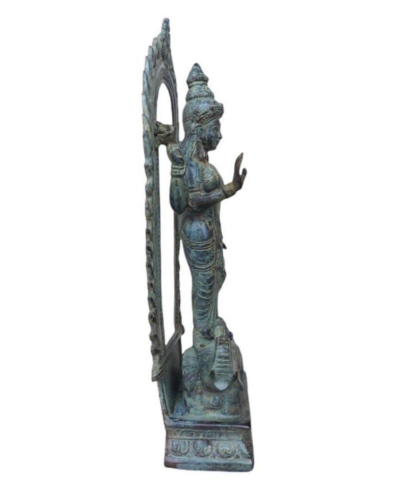 Goddess Lakshmi Statue , Lakshmi Sculpture , Vintage Bronze Lakshmi