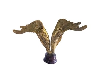 Escultura de alas de ángel de bronce, decoración abstracta para el hogar, 28 cm (11 pulgadas)