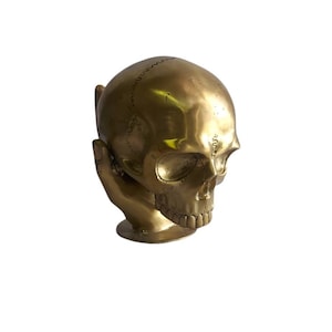 Unique Skull Sculpture Home Decoration Sculpture Skeleton Head Sculpture Gold Vintage Finished Skull Sculpture , Business Gift
