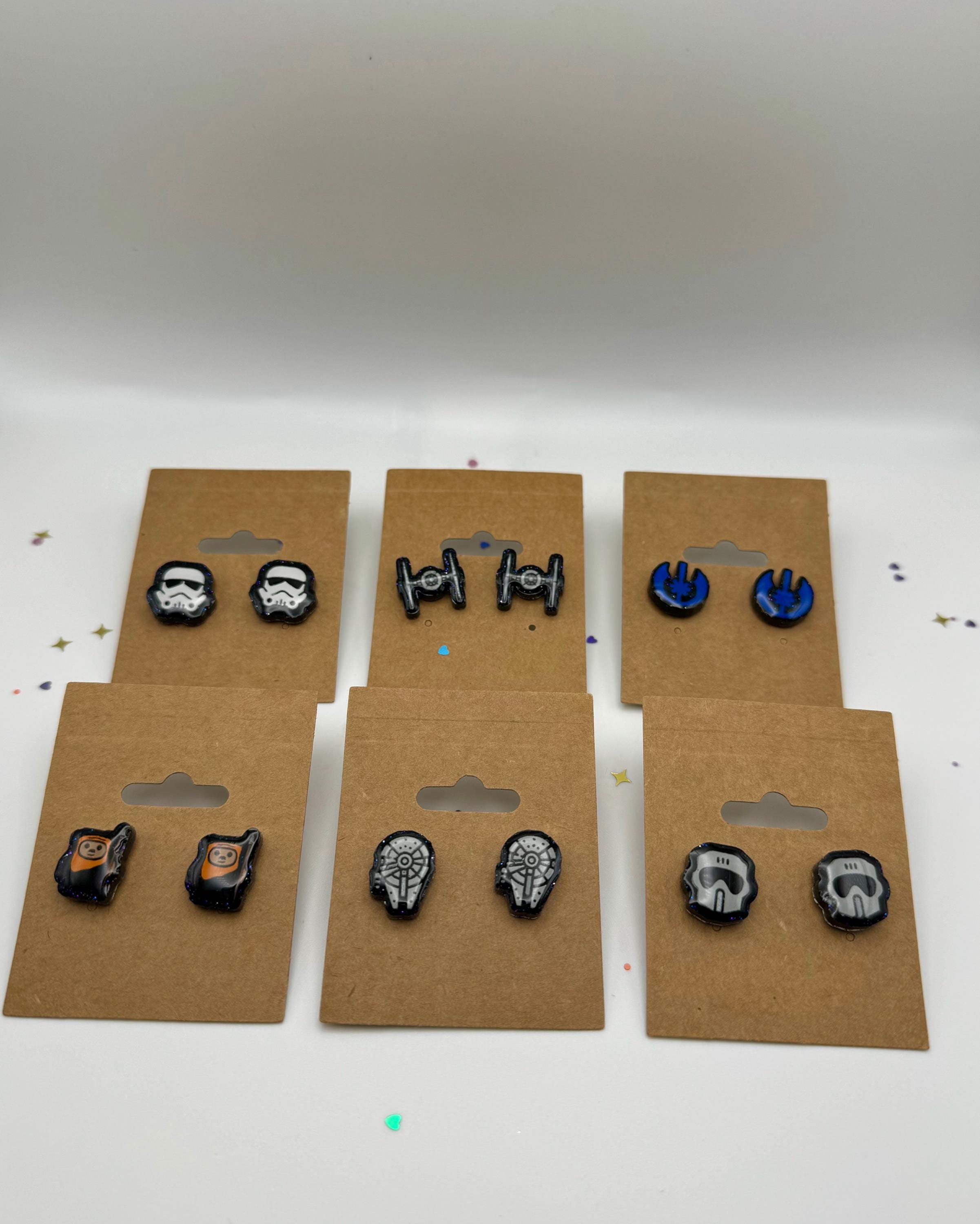 Galaxy Earrings, Season of the Force, Handpainted, Resin Earring, Handmade Earrings, 6 Styles