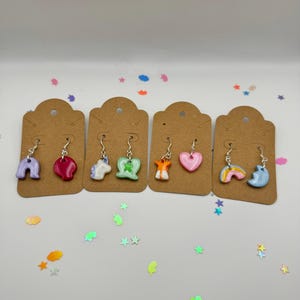 Luck Charms Earrings, Sterling Silver, Dangly Earrings, Cereal Marshmallow, St. Patrick’s Day Earrings, St. Paddy’s Day, 4 Styles