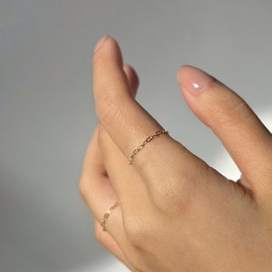 Gold Chain Ring Stacking Thin Ring Layering 14k Gold Ring Mini Dainty Ring Gift for Her Minimal Ring Layered Gold Ring Gift for Friend